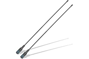 ABBREE AR-771 Ham Radio Antenna Dual Band VHF/UHF 14.96Inch SMA-Female High Gain Soft Whip Antenna for Baofeng UV-5R,BF-F8HP PRO,5RM,K5PLUS, AR-152 GM-15PRO UV-5G Plus GMRS Two Way Radio,2Pack