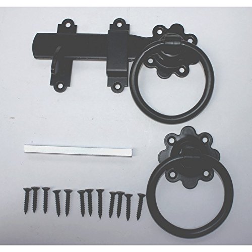 Gatemate Ring Gate Latch - Epoxy Black - 7" / 178mm