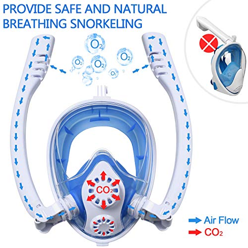 MEIKON Snorkel Mask Full Face Anti Fogging Scuba Diving Mask with