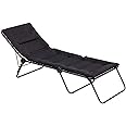 Lafuma Siesta Sunbed Aircomfort (Acier Black) Padded Pool Chaise Lounge w/ Steel tubing