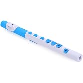 Nuvo Toot Plastic Flute for Beginners, White/Blue | Firstnote and standard lip plates, silicone keys to help small fingers, concert C tuning, fingering chart, carry case