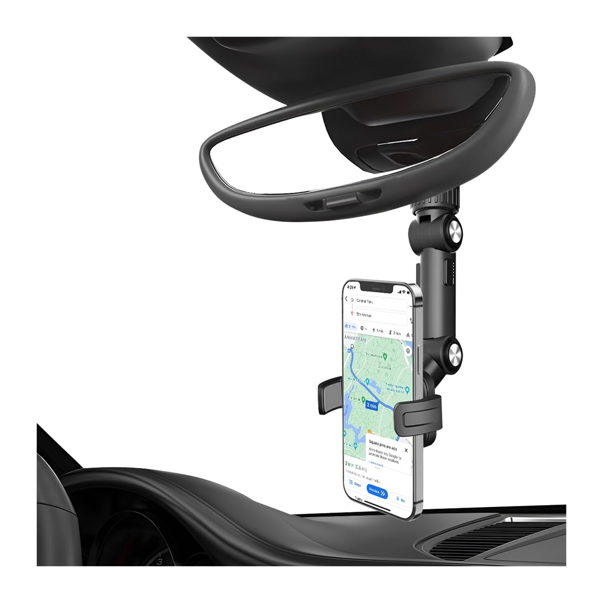 JNNJ Car Phone Holder, Rear View Mirror Video Shooting Bracket, 360° Adjustable Phone Holder, Multifunctional GPS Phone Holder, Universal Multi-Scene Telescopic Car Smartphones Holders Stand Mount