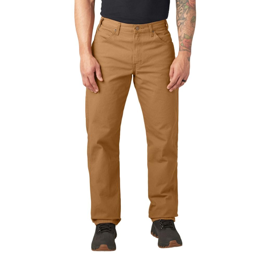 View 1 of *** not tan like a brown tan***    Dickies Men's Relaxed Fit Straight-Leg Duck Carpenter Jean, Brown Duck, 38W x 32L
