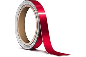 VViViD Gloss Metallic Red Air-Release Adhesive Vinyl Pinstripe Tape Roll (½ Inch x 20ft)