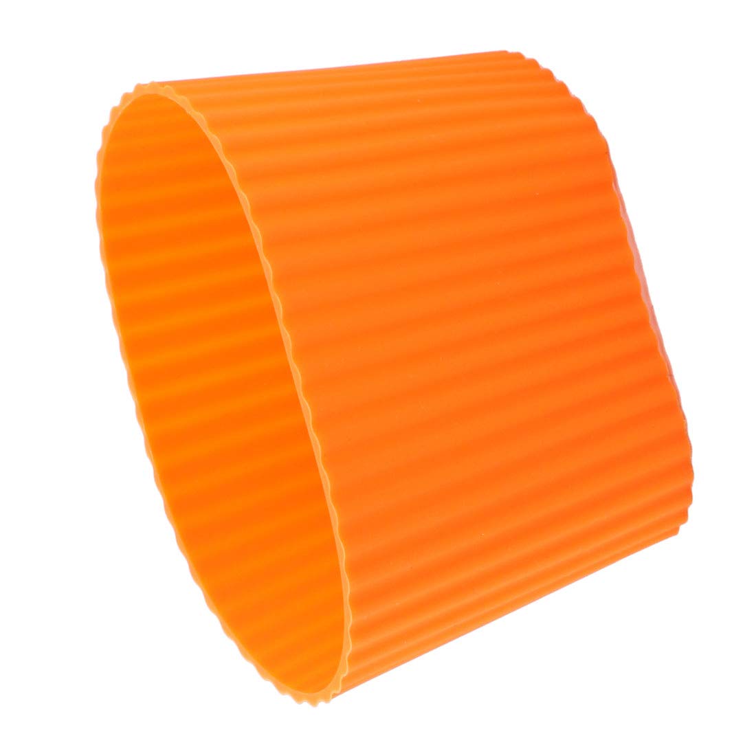 sourcingmap Silicone Anti-Slip Glass Bottle Mug Cone Cup Sleeve Protective Lid Orange