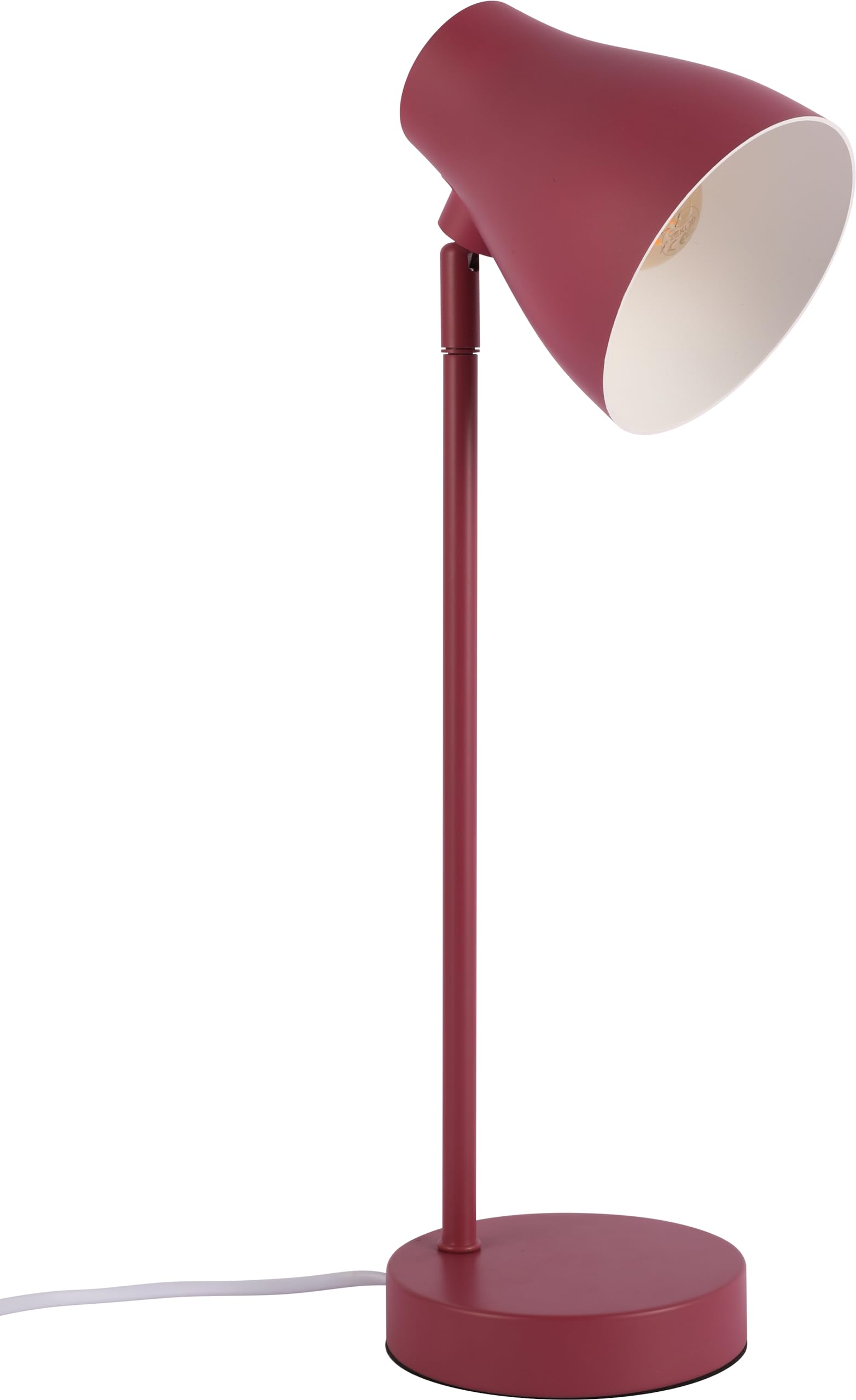 TEKLED® LED Desk Lamp | Elegant Rotatable Table Light in Assorted Colors | Replaceable E27 Edison Screw Bulb Holder | for Bedside Reading Office Work Architects Students - Fuchsia Rose