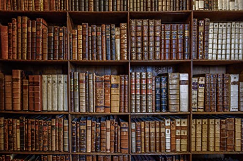 Renaiss 9x6ft Bookshelf Backdrop Soft Fabric Wooden Library Bookshelf Photography Background School Books Collection Magic Books Ancient Library Students Adult Artistic Photo Studio Props