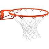 Crown Sporting Goods Stainless Steel Basketball Rim with Free All Weather Net, Standard/18, Orange