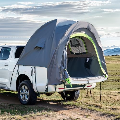 VEVOR Pickup Truck Tent, Fit 5.0-6.7ft Truck Tents for Camping, Waterproof PU2000mm 2-3 Person Sleeping Truck Bed Tent with Double Layer Design, for Camping Traveling Outdoor Activities