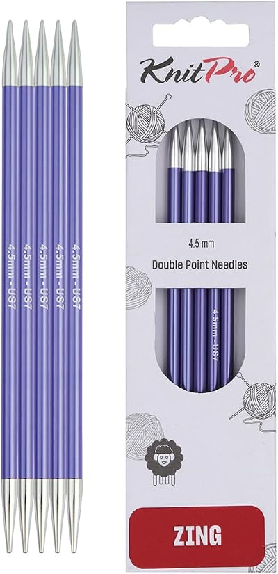 KnitPro Zing Double Pointed Needles 6 in 4.50mm KNITPRO