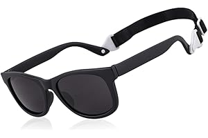 MAXJULI Baby Infant Sunglasses Safe, Soft, With Adjustable Strap 0-24 Months BPA Free 7002