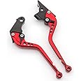 NICEDOLL CNC Clutch Brake Levers Fit for RE Classic 350 350cc Meteor 2021-2022, Super Meteor 650 2023, Hunter 350 HNTR 2022-2024 Red Long