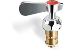 Phivan Lead-Free Brass Handle Stem Assembly Commercial Faucet Parts for Most Commercial Kitchen Sink Faucet Hot Side Handle Ceramic Cartridge Fits Kitchen, Restaurant, Industrial