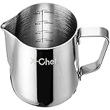 Frothing Pitcher, X-Chef Stainless Steel Milk Pitcher 10 oz (300 ml)