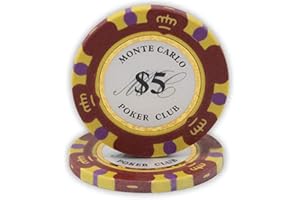 DA VINCI 14 Gram Clay Monte Carlo Poker Club Premium Quality Poker Chips Pack of 50 Chips