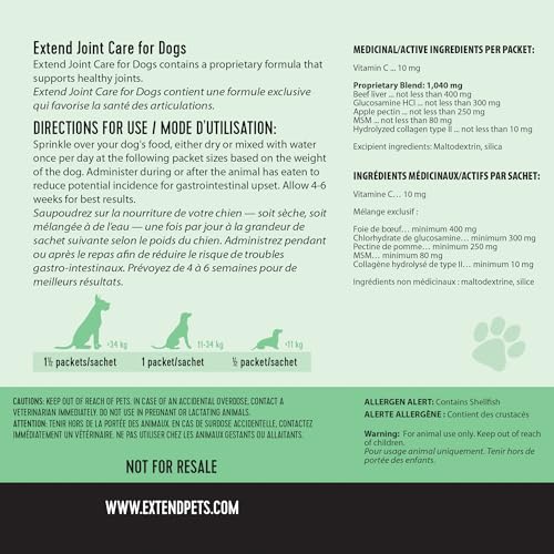 Extend Joint Care Natural Glucosamine with MSM for Dogs, 2 Box