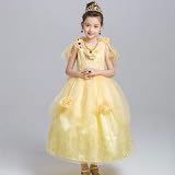 Vicloon Princess Dress Up Accessories Set 7Pcs Crown Gloves Wand Yellow 3-9 view 7