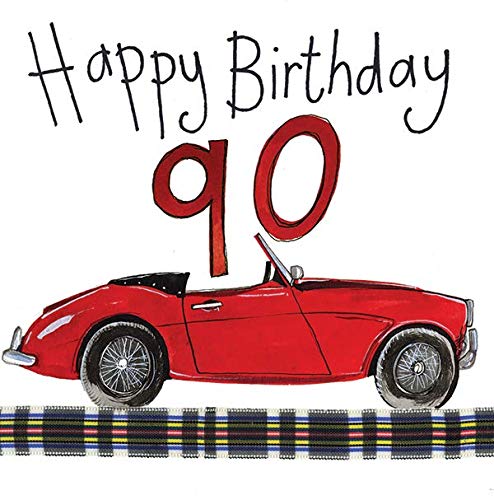 ALEX CLARK Happy 90th Birthday Classic Car Card