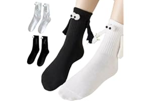 oiasse 2 Pairs Cotton Holding Hands Socks, Valentines Day Gifts for Her Him Gifts for Couples Girlfriend Sister Friend