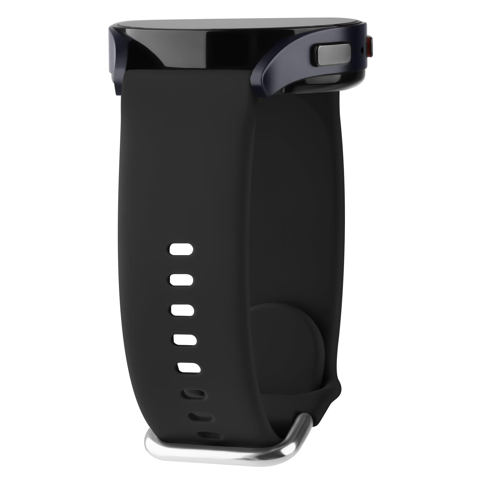 Soft Strap for Garmin Forerunner 55/245/645 Music Watch Band, 20mm Silicone Band for Garmin Vivomove HR/Venu Sq/Sq Music/Sq 2/Sq 2 Music (Large for 155mm - 205mm Wrist, Black)