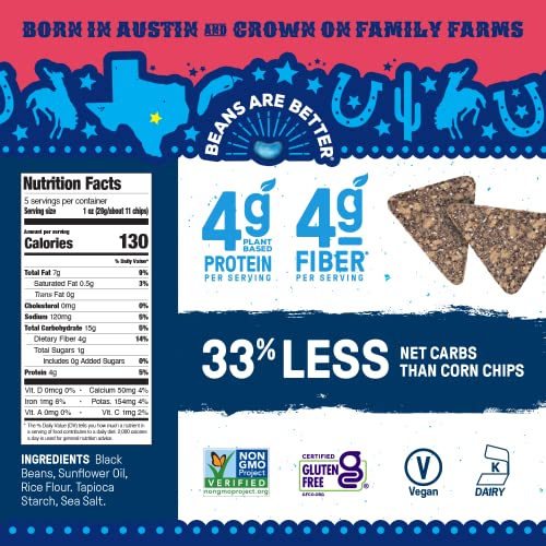 Beanitos Black Bean Chips Original Sea Salt (6 Pack) 5 oz Bag