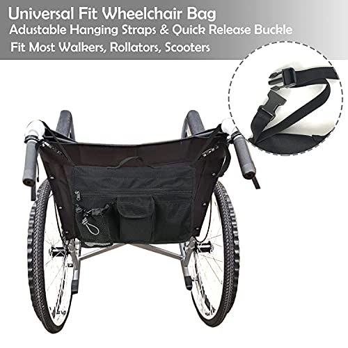 Double Sided Walker Tray Bag for Folding Standard Walkers Wheelchair