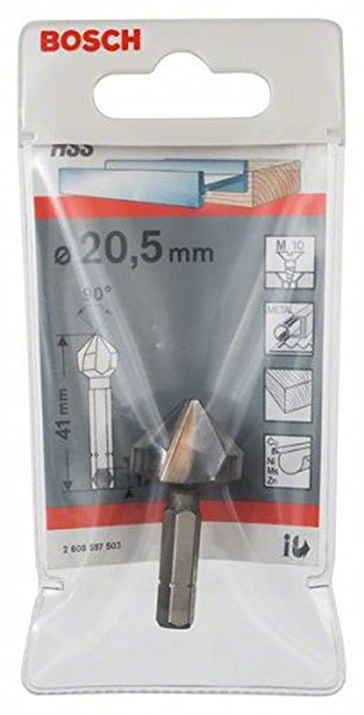 Bosch 2608597503 M10 Taper Countersink Bit, 0 V, Silver, 20.4 mm