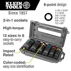 Klein Tools 66060 2-in-1 Impact Socket Set, 6-Piece