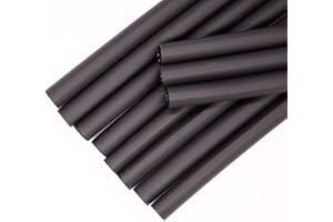 PPCLION 20 Ft 1/4" (Diameter) Dual Wall Black Heat Shrink Tubing 3:1, Each 1 Ft Long, 20 PCS No Wrinkle Electrical Shrink Tube for Wires,Marine Grade Shrink Tube with Adhesive Lined Waterproof