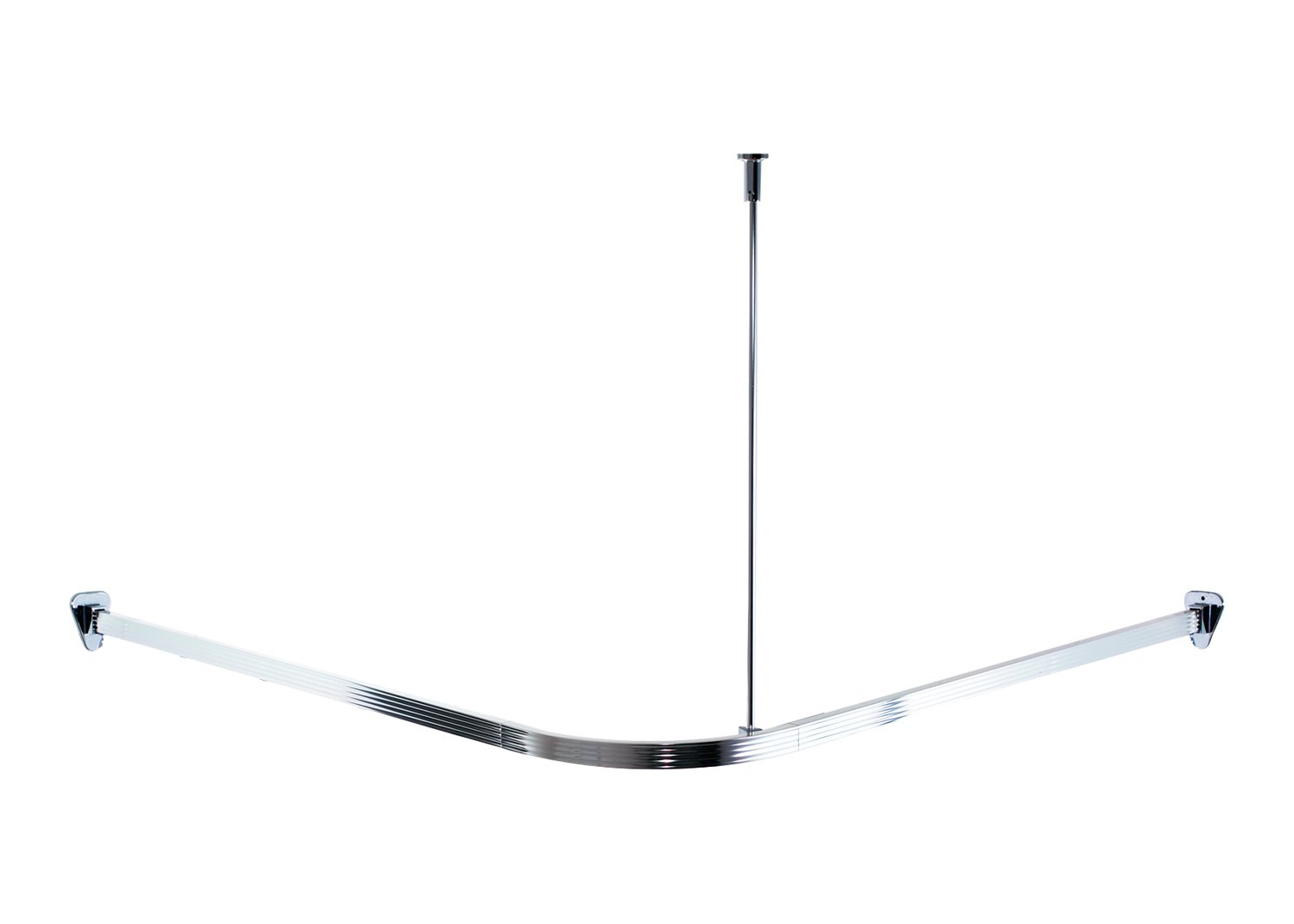Ridder 525000-350 Angled Shower Curtain Rail 90 x 90 cm Polished Aluminium