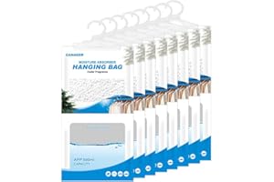 CANAGER Hanging Moisture Absorber,Cedar Fragrance Moistureproof Hanging Bag, Dehumidifier Bag (8 packs) Hanging Closet Dehumidifier Bags, Moisture Absorb 12.5 oz.