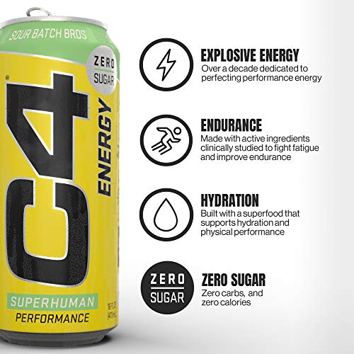 C4 Original Sugar Free Energy Drink Sour Batch Bros Pre Workout