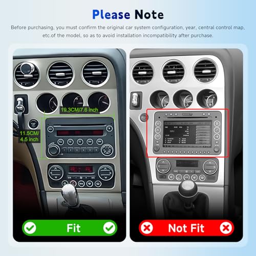 VECHTEL 2G + 64G Android 15 Car Radio for Alfa Romeo 159 2004-2011, 7 Inch HD Screen Tactile Stereo Car Stereo Car with Carplay Android Car Wireless GPS Wi-Fi Bluetooth 2USB Radio FM RDS Rearview Camera