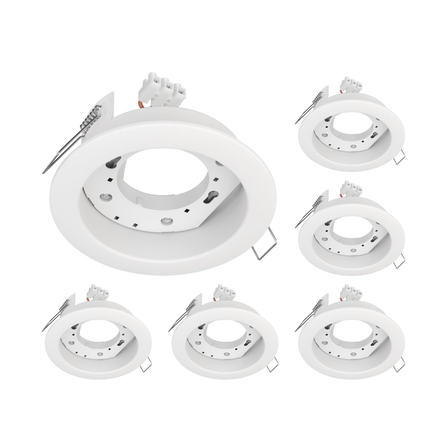 ledscom.de 6 pcs. recessed Ceiling Light ZOBE II, White matt, Round, 107mm Ø, 1x GX53 max. 25W