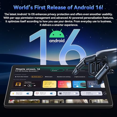 TABWEE Android 16 Tablet 11 inch – Gemini AI, 8000mAh Battery, 24GB RAM + 128GB ROM/2TB TF Card, Octa-Core T615 Processor, 2GHz, Widevine L1/5G WiFi/5MP+13MPCamera/Tablet with Keyboard and Mouse