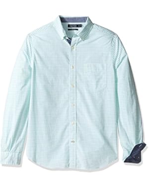 Men's Long Sleeve Gingham Plaid Button Down Shirt