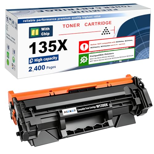 135X W1350X Toner Cartridge [with Chip] High Yield 2400 Pages Compatible for HP 135A W1350A LaserJet M207dw M209 M209d M209dw M234 M234d M234dw M234sdw M234sdn M234sdn M2235sdw Printers