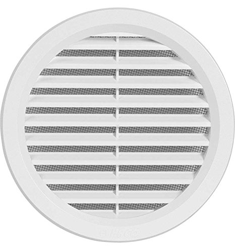 Plastic Air Vent Grille Round with Connection for Flange/Pipe and Insect Net – Deck Size: 144 mm (VM125)
