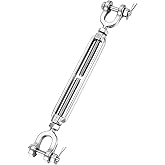 CORDUN 1 Pack 1/4" Turnbuckle Kit Stainless Steel Heavy Duty Jaw and Jaw Turnbuckles for Cables Wire, Shade Sail Hardware, Zipline, Outdoor Applications, Cable Traction 660 Lbs Working Load Limit