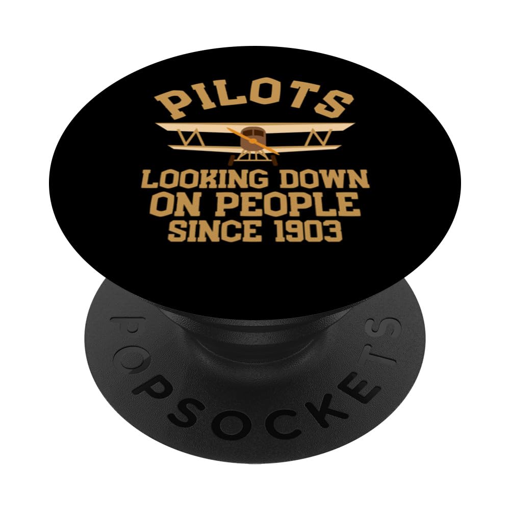 Funny Pilot For Men Women Aircraft Pilot Airplane Flying PopSockets Swappable PopGrip