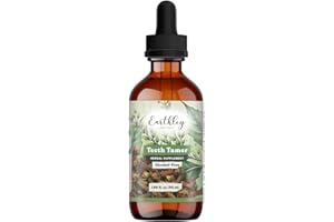 Earthley Wellness Teeth Tamer, Teething Relief for Babies & Kids, Soothes Drooling, Gum Discomfort & Irritability, Organic Herbal Formula, Sugar-Free, Packaging May Vary (1.69 oz, 500 doses)