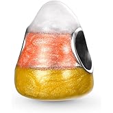 GNOCE Halloween Corn Candy Charm Sterling Silver Bead Halloween Charm Fit Bracelet/Necklace for Women Wife/Jewelry Gift