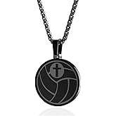 Zuremid Sports Athletes Necklace with Inspiring Bible Verse I CAN DO All Things, Basketball Football Soccer Volleyball Pendant for Coach Men Women Teen Birthday Christ Baptist Gift