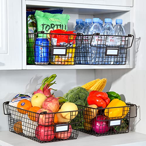 4 Pack XXL Wire Baskets For Pantry Storage and Organization，Fruit