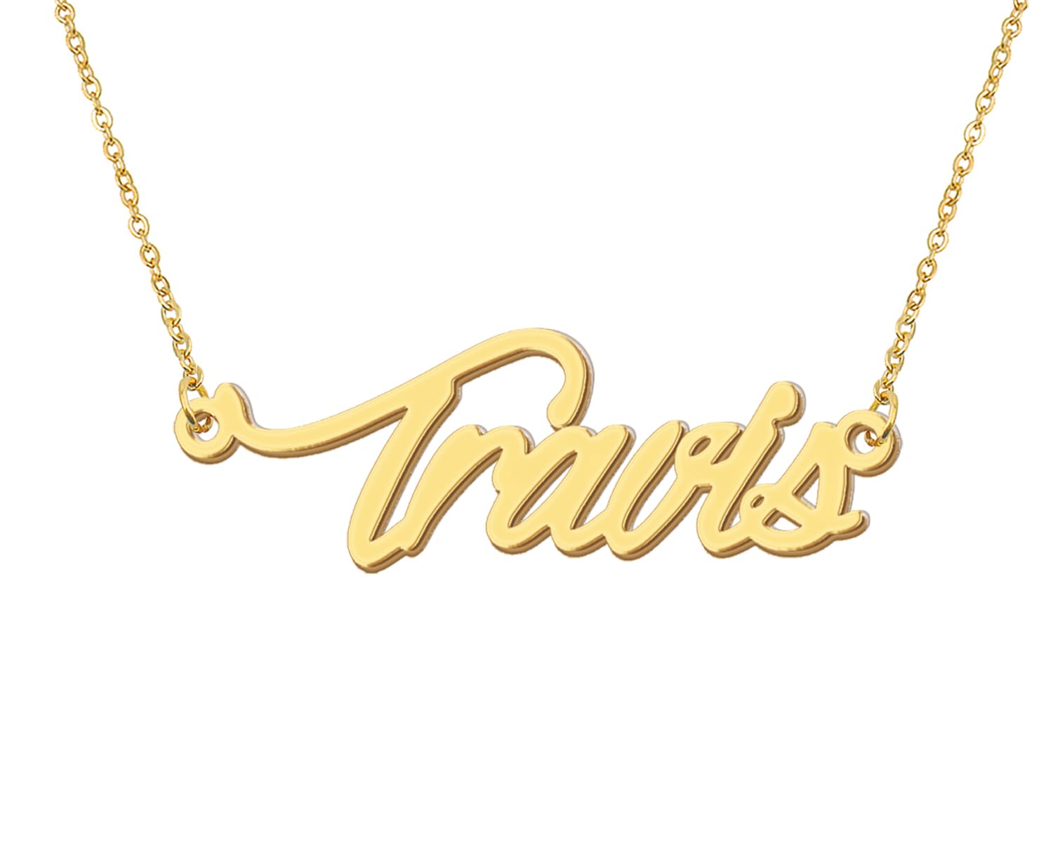 Aoloshow Travis Initial Name Necklace 18k Gold