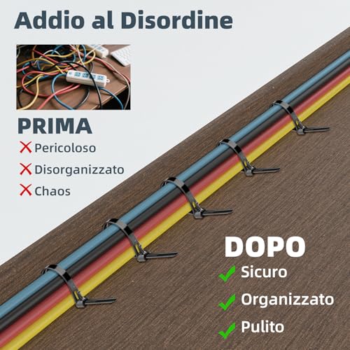 Bridas Plastico Reutilizables Negras, 100 Piezas 450mmx8mm, Zip Ties Resistencia a la Tracción de 20kg, Cable Ties Resistentes a los Rayos UV para Interiores y Exteriores,Gestión de Cables