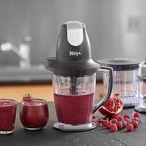 Ninja QB1004 Blender/Food Processor With 450Watt Base, 48oz Pitcher, 16oz Chopper Bowl, And