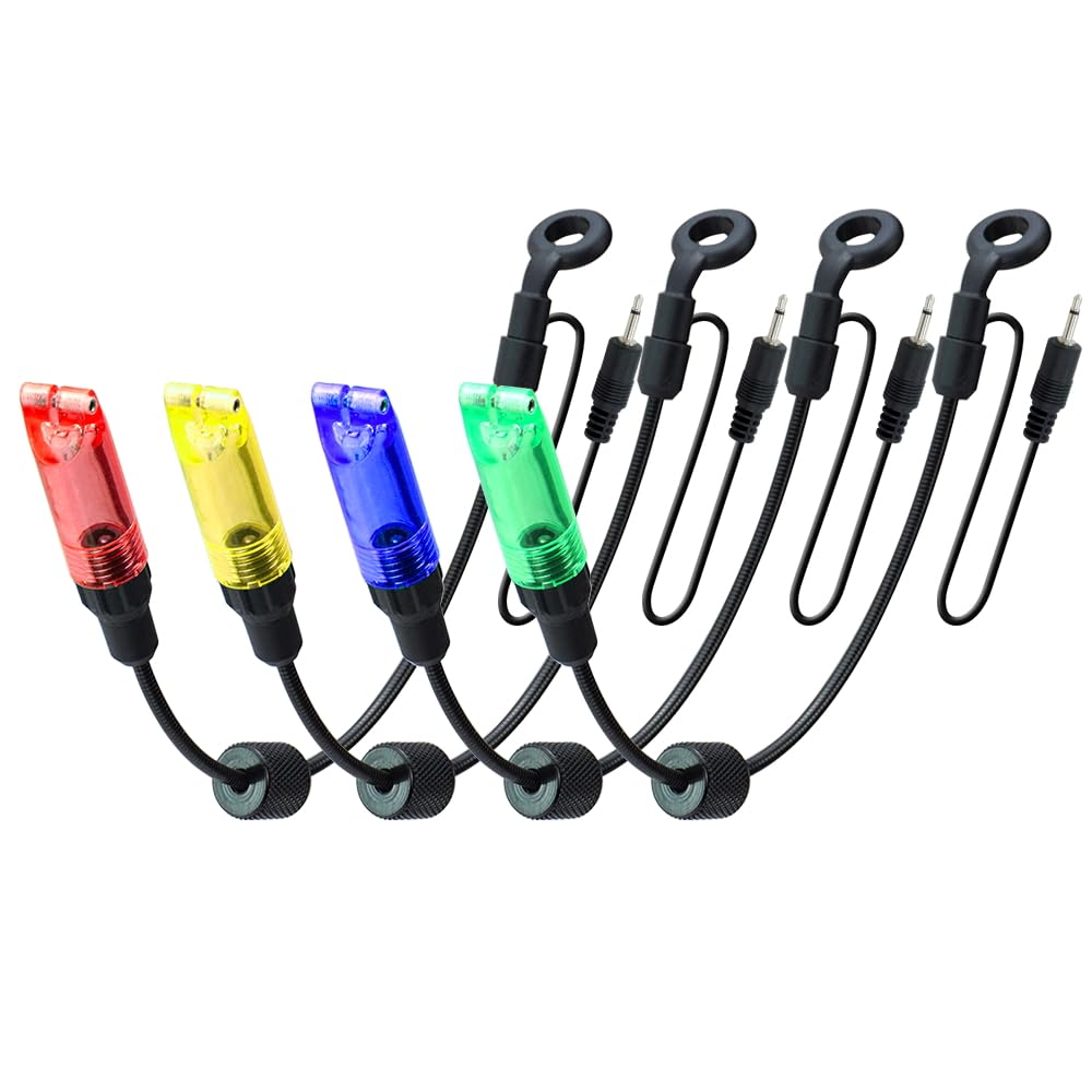 Carp Fishing Swinger, 4 Pieces, LED Light, 2.5 mm Plug, Removable, Swinger Fishing Bite Alarm Fishing Accessories Carp Fishing Swinger, 4 Pieces, LED Light, 2.5 mm Plug, Removable, Swinger Fishing