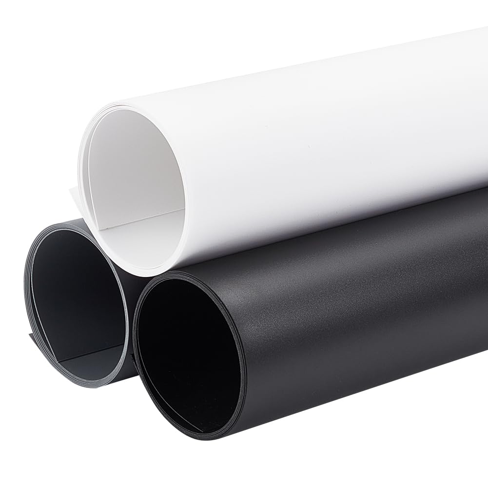 BENECREAT 3PCS PVC Scrapbook Paper Pad, 40x100cm PVC Backgrounds for DIY Album Scrapbooking, Greeting Cards, Background Paper, Mixed Colours, 0.5mm Thick