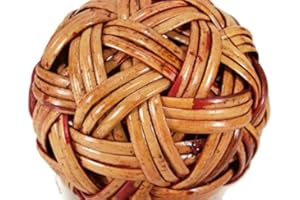 perfect2desire Rattan Ball Sepak Takraw Sport Kick Ball Rattan Wood Hademade Handcraft Style Antique